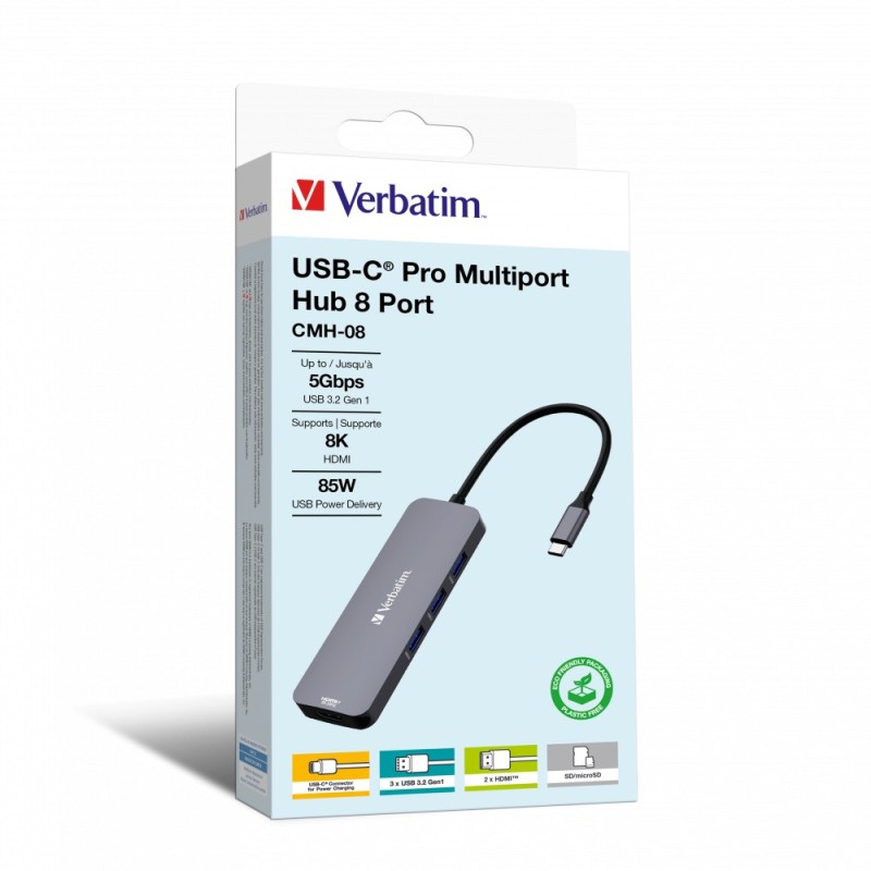 Verbatim USB-C Multiport 8 Port HUB CMH-08 32151