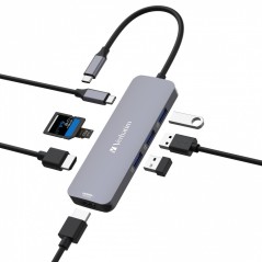 Vendita Verbatim Docking Station Verbatim USB-C Multiport 8 Port HUB CMH-08 32151 32151